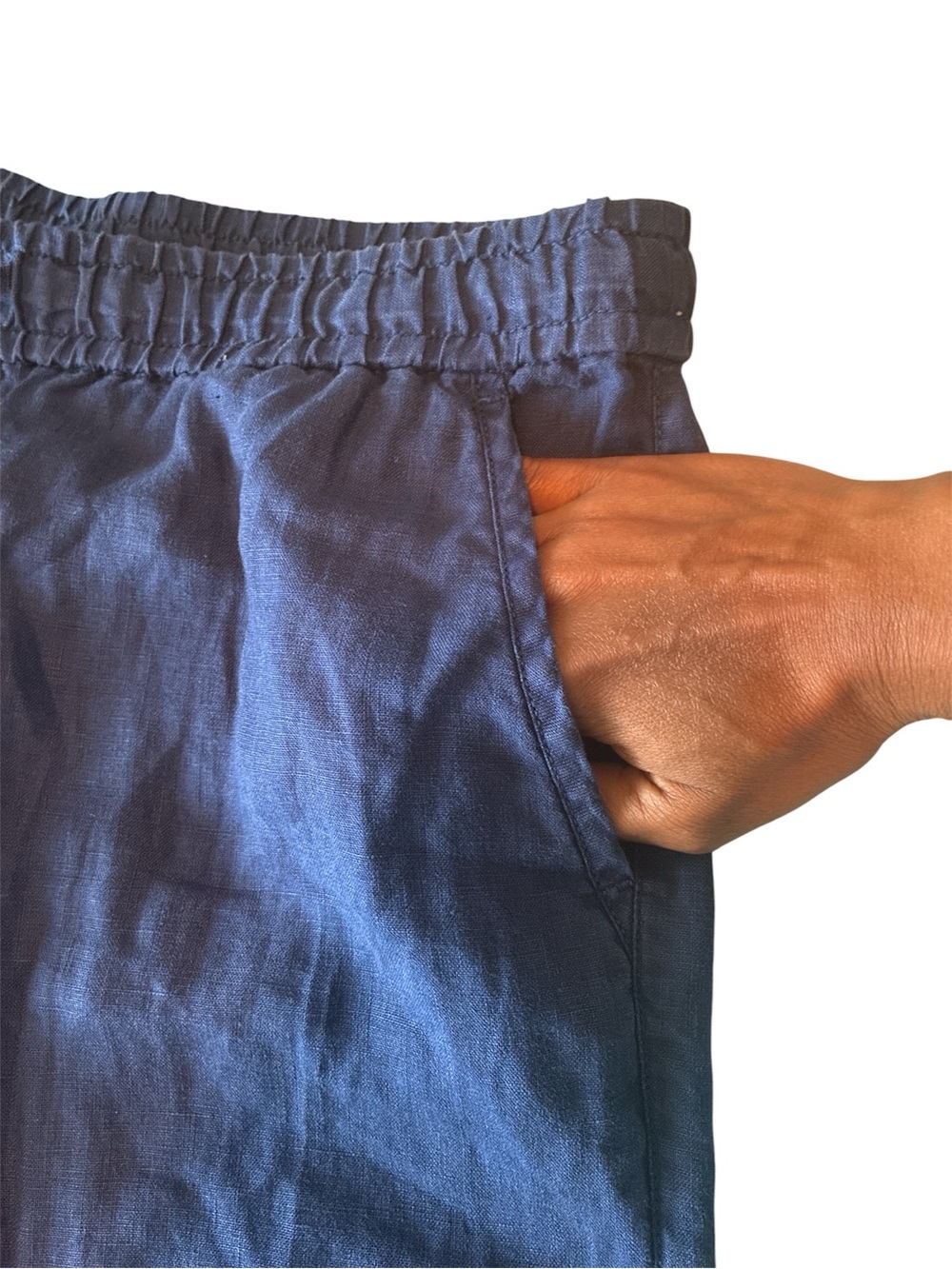 Tommy Bahama Womenโs Navy Drawstring 100% Linen Pants. Size Medium. - Picture 5 of 15